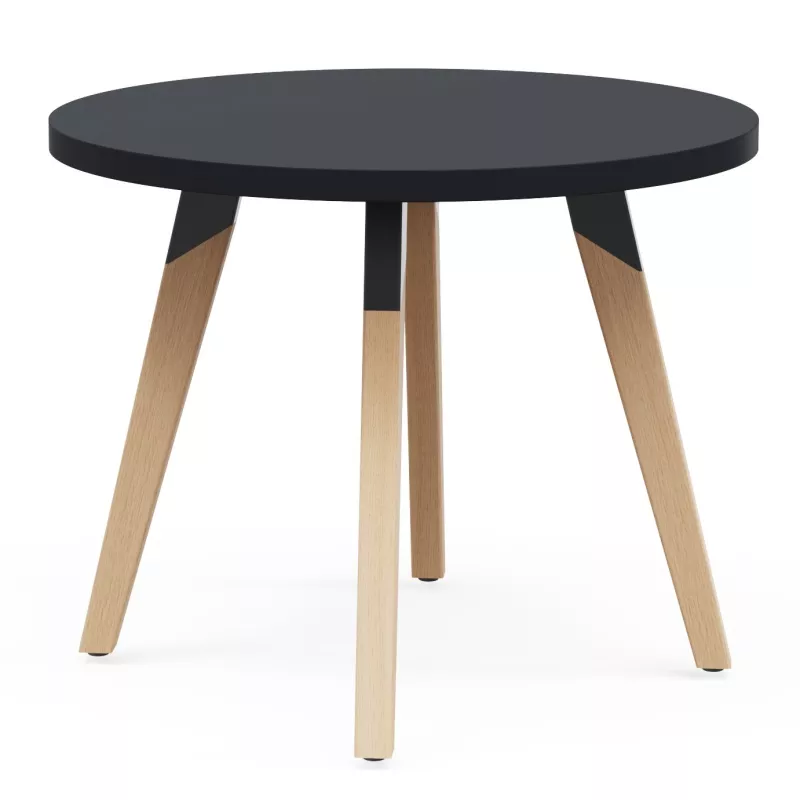 EVASION│Table Basse ronde ø 75 x H 45 cm│Noir ou blanc / Hêtre