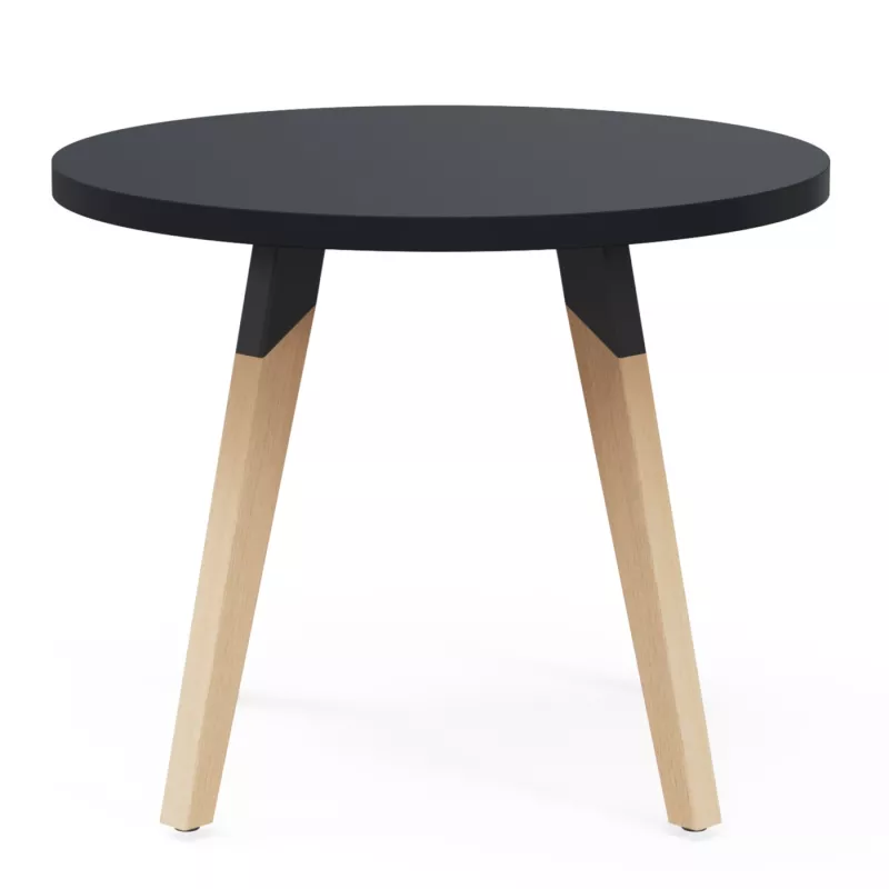EVASION│Table Basse ronde ø 75 x H 45 cm│Noir ou blanc / Hêtre