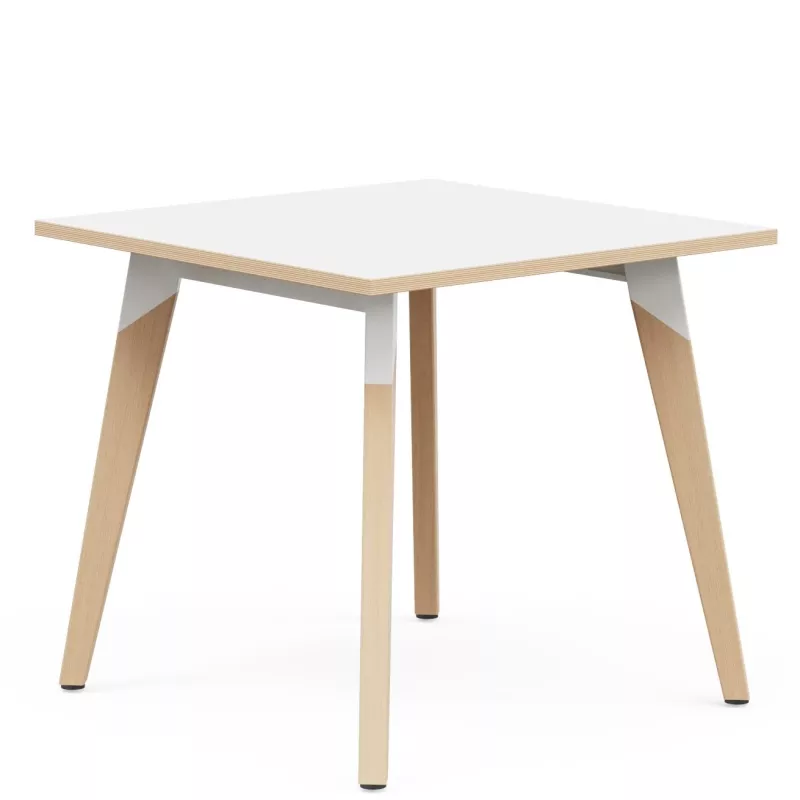 EVASION│Table carrée L 80 xH 73.5 cm│2 coloris de plateaux / Pied hêtre massif