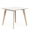 EVASION│Table carrée L 80 xH 73.5 cm│2 coloris de plateaux / Pied hêtre massif
