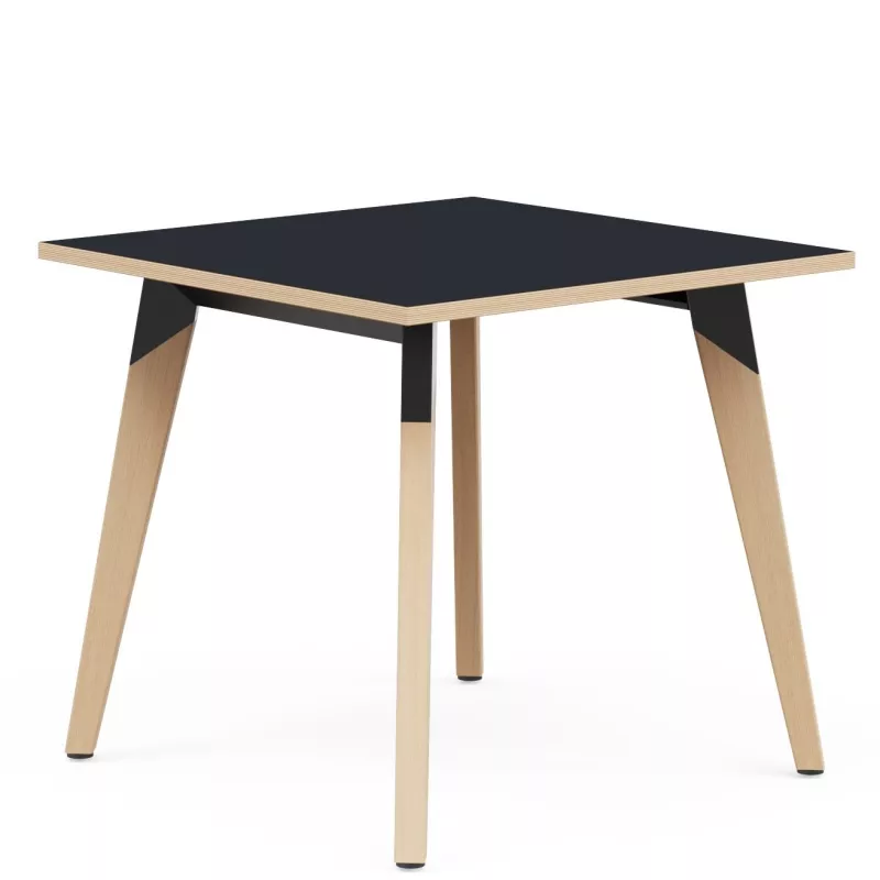 EVASION│Table carrée L 80 xH 73.5 cm│2 coloris de plateaux / Pied hêtre massif