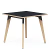 EVASION│Table carrée L 80 xH 73.5 cm│2 coloris de plateaux / Pied hêtre massif