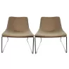 VITA│Lot de 2 Chauffeuses pieds filaires│Cannelle/Chromé