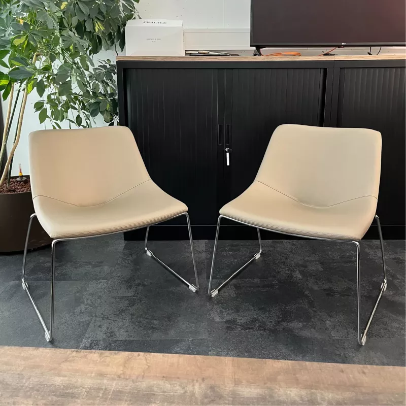 VITA│Lot de 2 Chauffeuses pieds filaires│Cannelle/Chromé