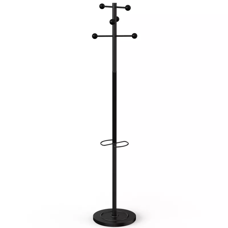 AURA│Porte-manteaux H 178 cm│6 Patères│Métal noir