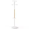 AURA│Porte-manteaux H 178 cm│6 Patères│Blanc / Hêtre