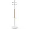 AURA│Porte-manteaux H 178 cm│6 Patères│Blanc / Hêtre