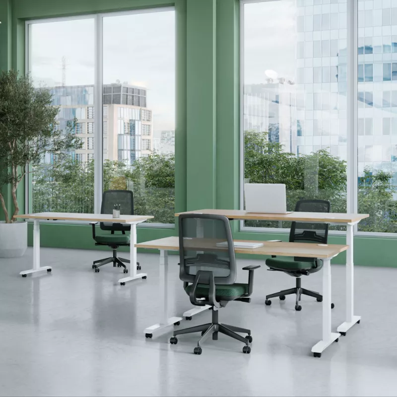 AXEL 2│Bureau électrique - p 80 cm - 4 mémoires double motorisation