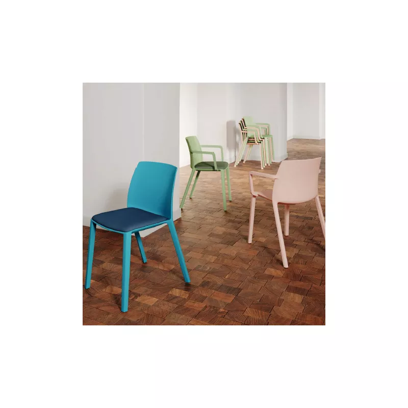 SOLÉO│Chaise collectivité│Avec accoudoirs│int-éxt.│5 coloris