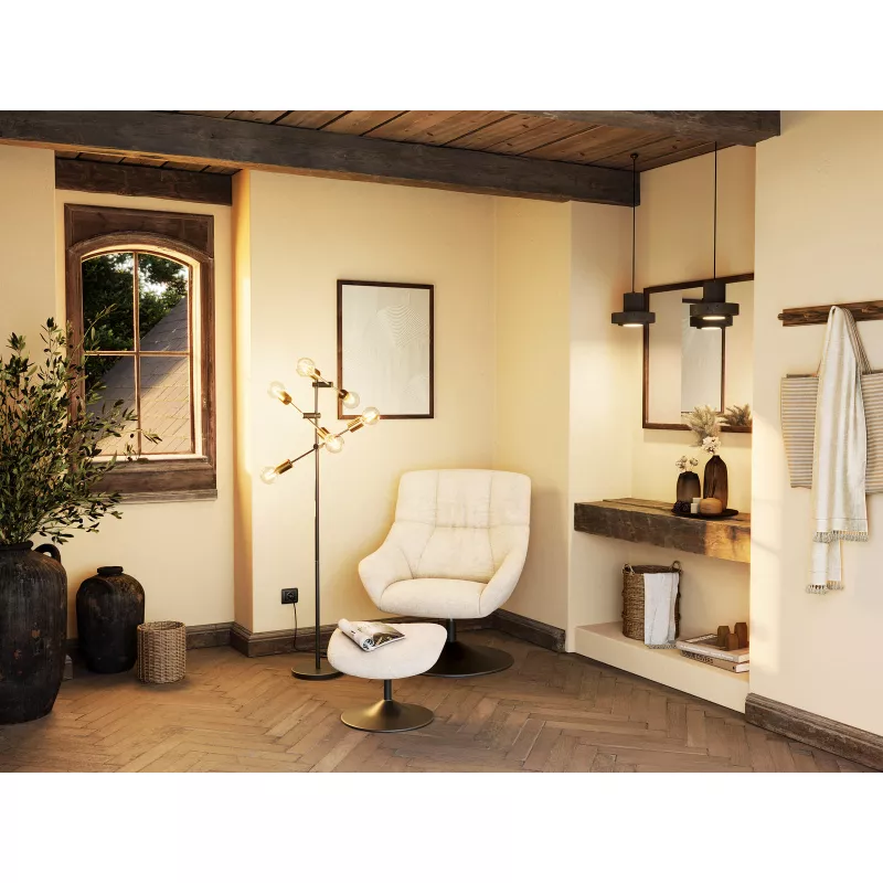 BILBAO│Fauteuil avec repose pied│Assise pivotante