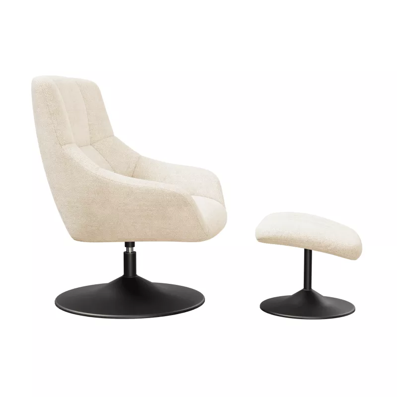 BILBAO│Fauteuil avec repose pied│Assise pivotante