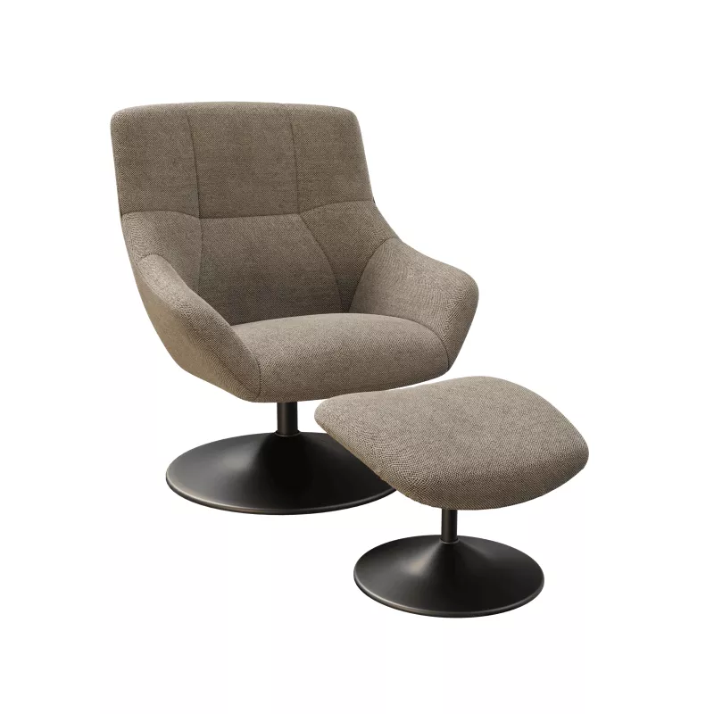BILBAO│Fauteuil avec repose pied│Assise pivotante