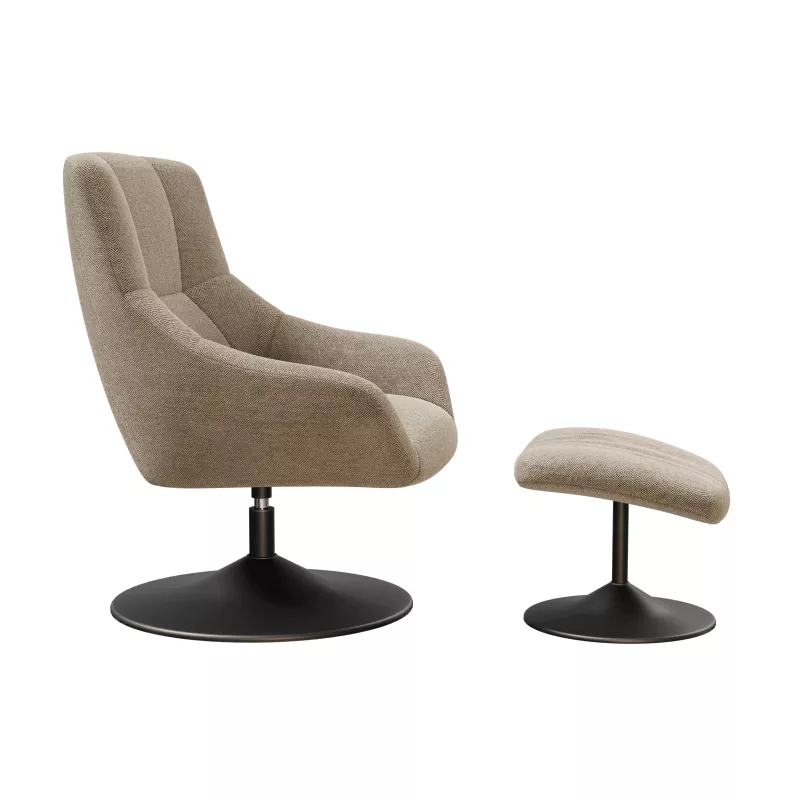 BILBAO│Fauteuil avec repose pied│Assise pivotante