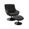 BILBAO│Fauteuil avec repose pied│Assise pivotante