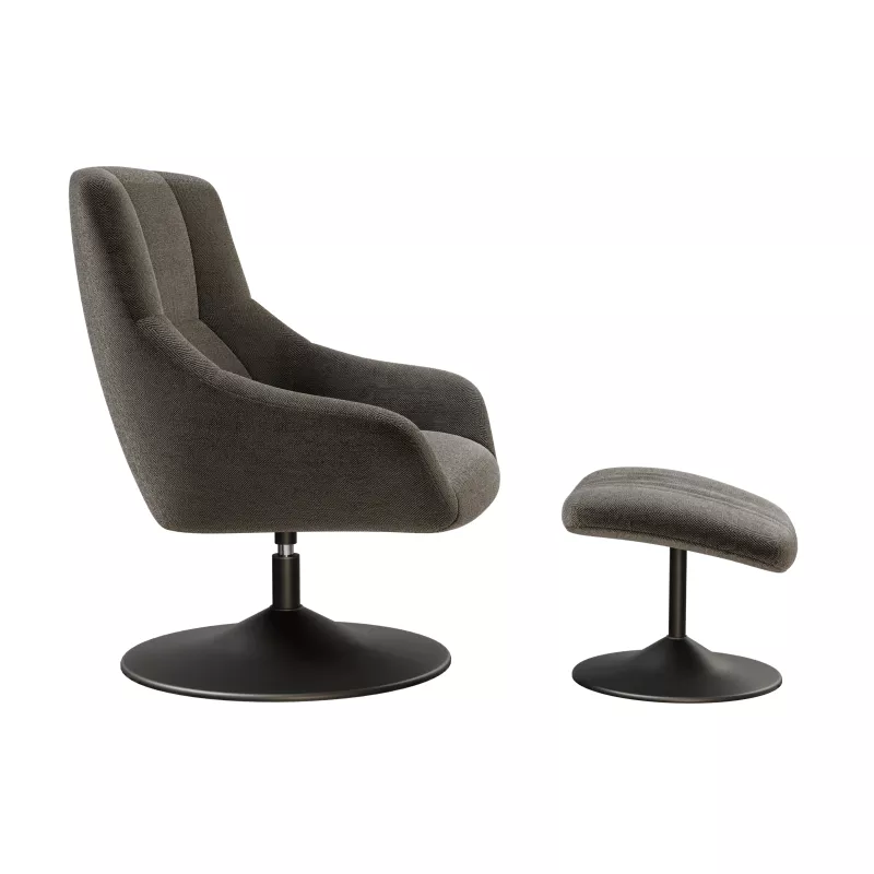 BILBAO│Fauteuil avec repose pied│Assise pivotante