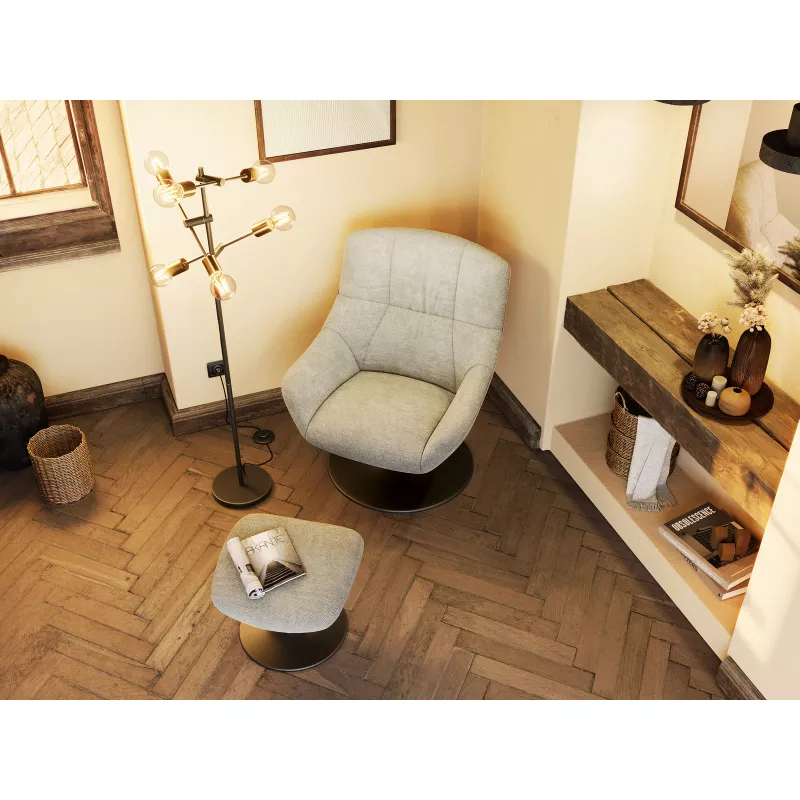 BILBAO│Fauteuil avec repose pied│Assise pivotante