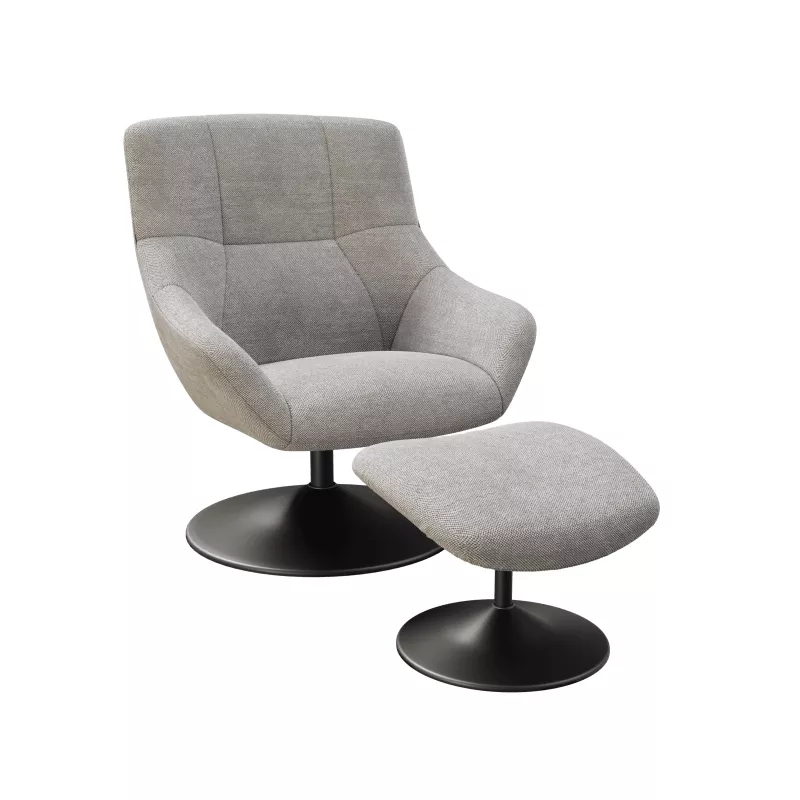 BILBAO│Fauteuil avec repose pied│Assise pivotante