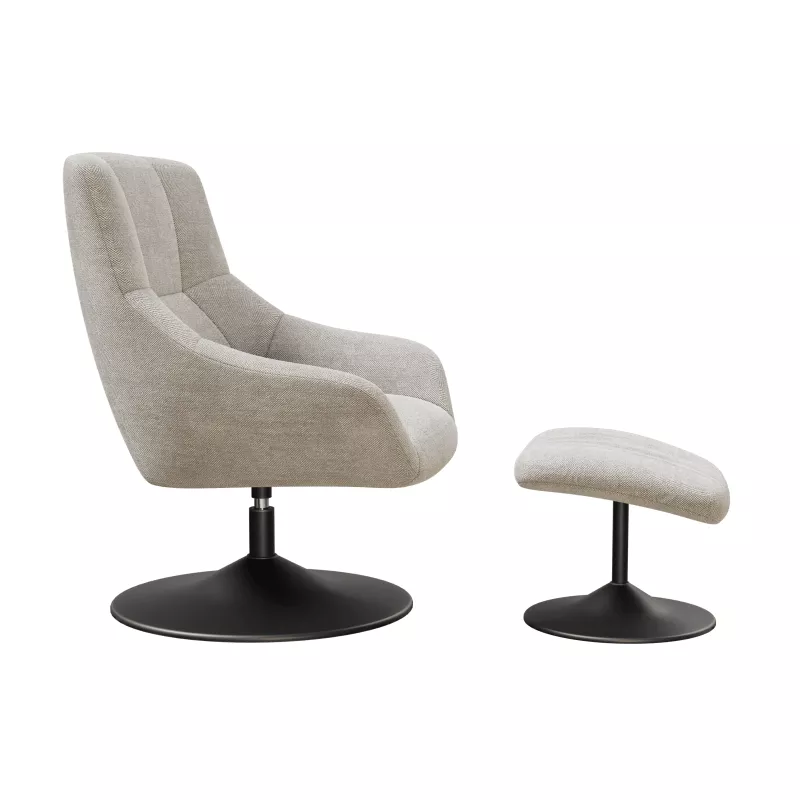BILBAO│Fauteuil avec repose pied│Assise pivotante