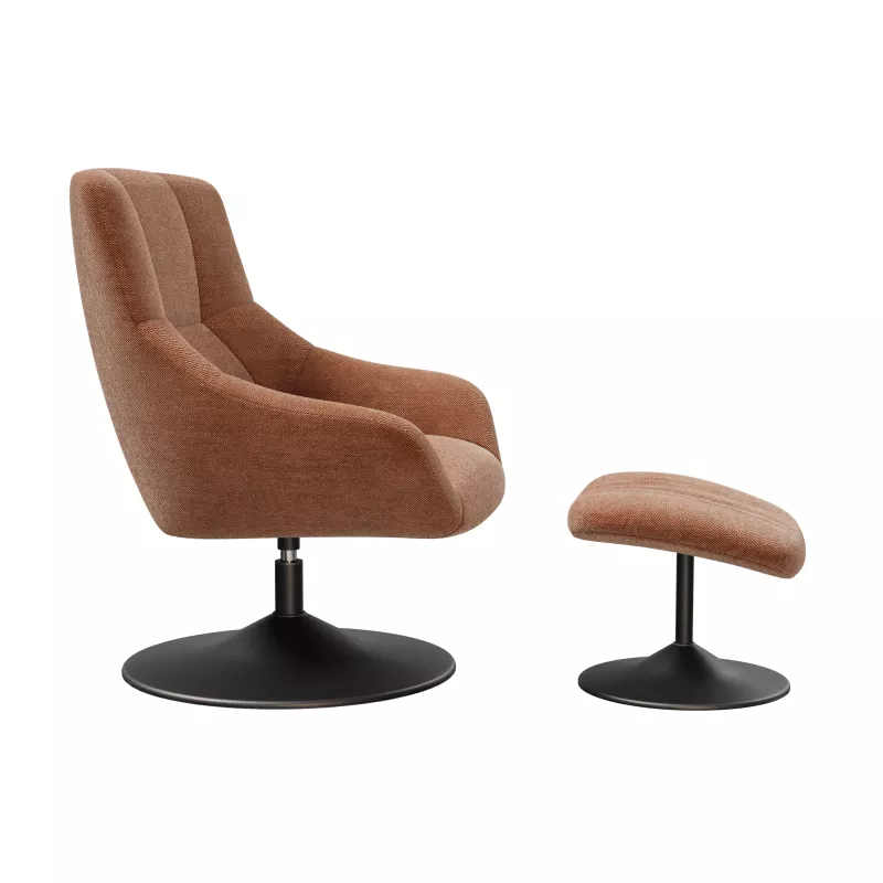 BILBAO│Fauteuil avec repose pied│Assise pivotante