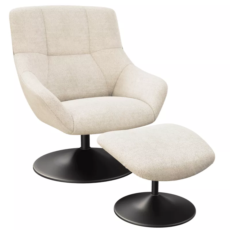 BILBAO│Fauteuil avec repose pied│Assise pivotante