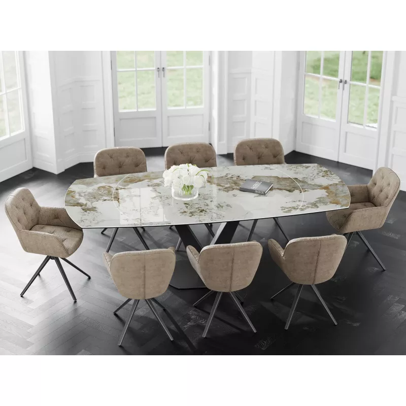 CHARLESTON│Siège accueil-conférence-repas│Assise pivotante avec rappel