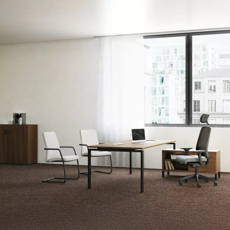 RIO DIRECTION│Bureau de direction p 80 avec rangements - L 160/180 cm