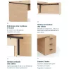 KARA│Bureau de direction avec retour et caisson porteur│4 décors bois à choix