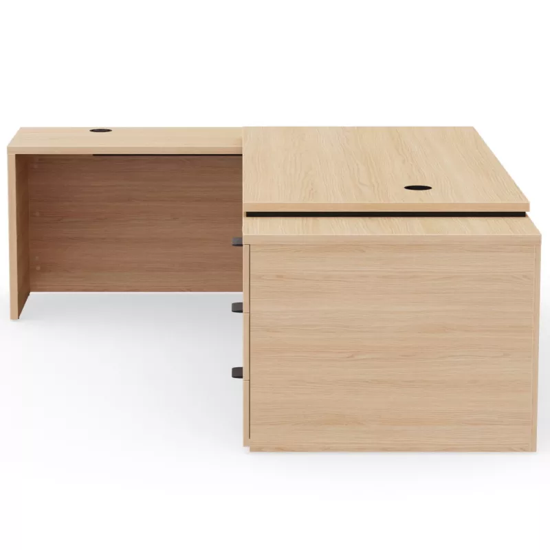 KARA│Bureau de direction avec retour et caisson porteur│4 décors bois à choix