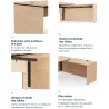KARA│Bureau de direction avec retour│4 décors bois à choix