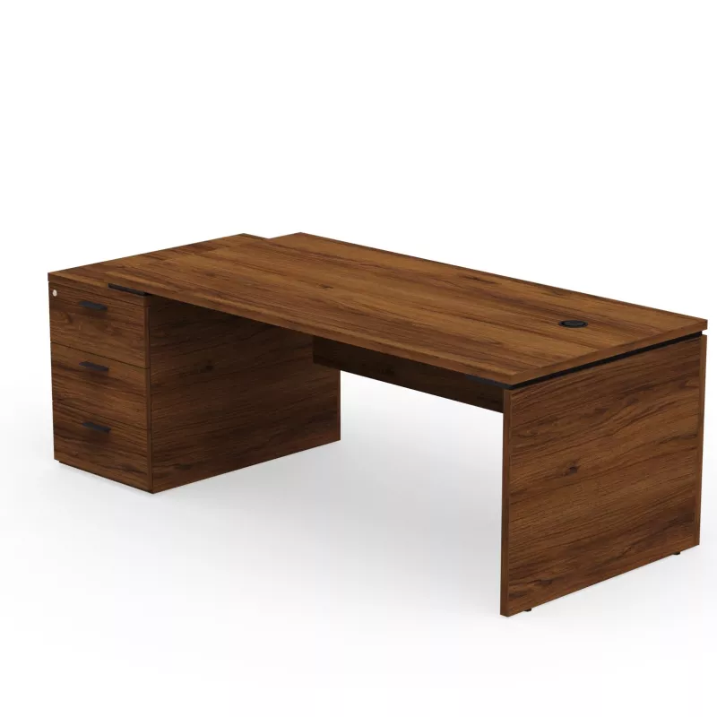 KARA│Bureau de direction avec caisson porteur│4 décors bois à choix