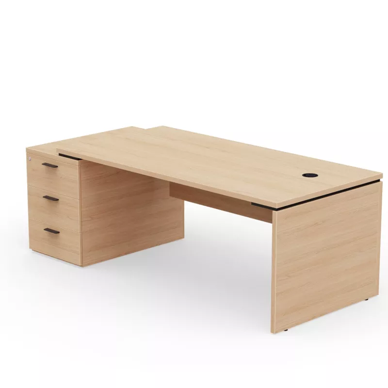 KARA│Bureau de direction avec caisson porteur│4 décors bois à choix