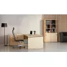 KARA│Bureau de direction avec meuble de rangement porteur│4 décors bois à choix