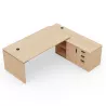 KARA│Bureau de direction avec meuble de rangement porteur│4 décors bois à choix