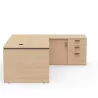 KARA│Bureau de direction avec meuble de rangement porteur│4 décors bois à choix