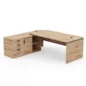KARA│Bureau de direction avec meuble de rangement porteur│4 décors bois à choix