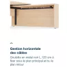 KARA│Goulotte horizontale sous bureau L 120 cm noire