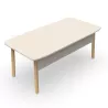 KARL DIRECTION VDF│Bureau de direction - avec voile de fond - plateau droit│Lin / Chêne massif