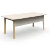 KARL DIRECTION VDF│Bureau de direction - avec voile de fond - plateau droit│Lin / Chêne massif