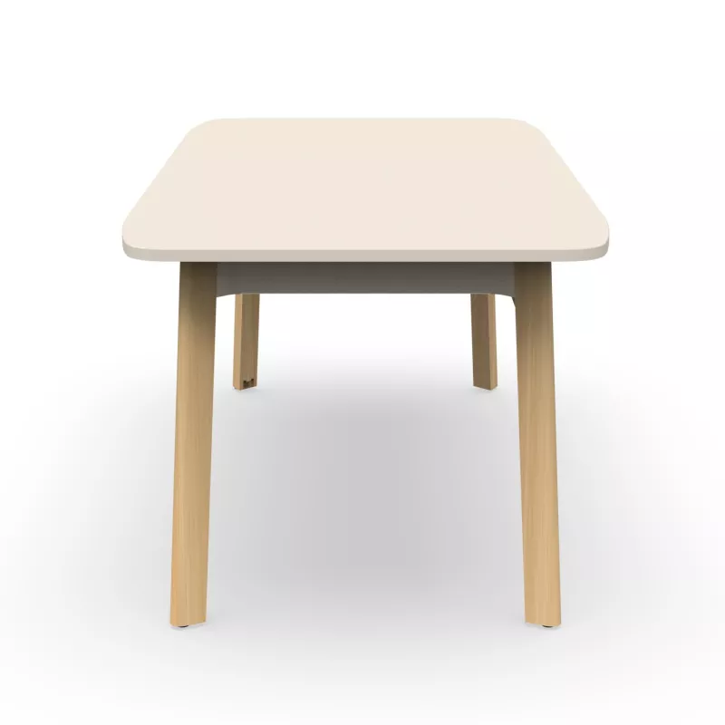 KARL DIRECTION VDF│Bureau de direction - avec voile de fond - plateau droit│Lin / Chêne massif