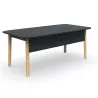 KARL DIRECTION VDF│Bureau de direction - avec voile de fond - plateau droit│Bois noir / Chêne massif