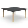 KARL CONFERENCE│Table de réunion carrée - 6-8 personnes - avec ou sans trappe│Bois noir / Chêne massif