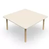 KARL│Table de réunion carrée - 150x150 - avec ou sans trappe│Lin / Chêne massif