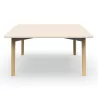 KARL│Table de réunion carrée - 150x150 - avec ou sans trappe│Lin / Chêne massif