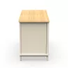 KARL RANGEMENT│Crédence Largeur 100 cm - 2 portes│Lin ou Bois noir / Chêne naturel