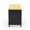 KARL RANGEMENT│Crédence Largeur 100 cm - 2 portes│Lin ou Bois noir / Chêne naturel