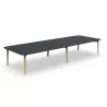 KARL CONFERENCE│Table de réunion - 14-16 personnes - 420x150 - avec trappe │Lin ou Bois noir / Chêne massif