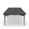 KARL CONFERENCE│Table de réunion - 14-16 personnes - 420x150 - avec trappe │Lin ou Bois noir / Chêne massif