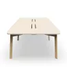 KARL CONFERENCE│Table de réunion - 14-16 personnes - 420x150 - avec trappe │Lin ou Bois noir / Chêne massif