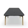 KARL CONFERENCE│Table de réunion - 18-20 personnes - 560x150 - avec trappe │Lin ou Bois noir / Chêne massif