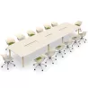 KARL CONFERENCE│Table de réunion - 18-20 personnes - 560x150 - avec trappe │Lin ou Bois noir / Chêne massif